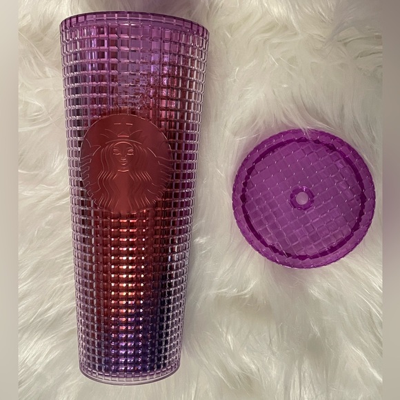 NEW NEVER USED Starbucks tumbler 24 oz venti cup iridescent purple bling jewel - Picture 6 of 15